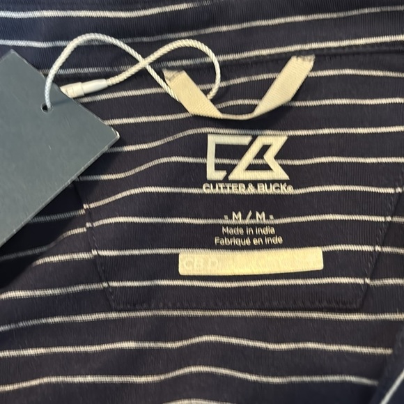 Cutter & Buck NWT women’s blue striped button down shirt size medium - Picture 7 of 9